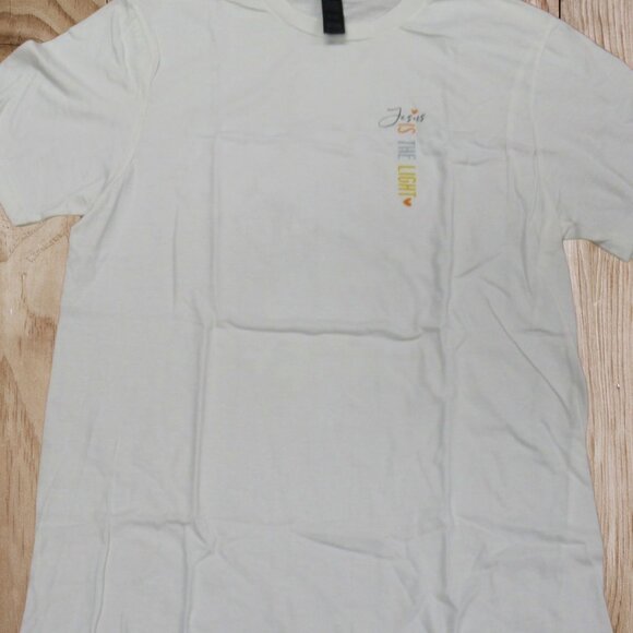 Jesus is The Light Crewneck T-Shirt, White, Short Sleeve - Picture 4 of 5